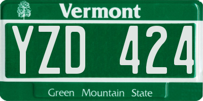 VT license plate YZD424