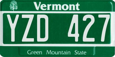 VT license plate YZD427