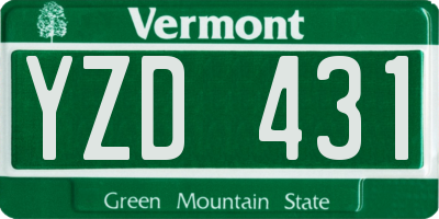 VT license plate YZD431