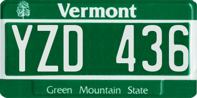 VT license plate YZD436