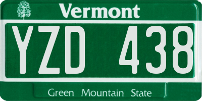 VT license plate YZD438