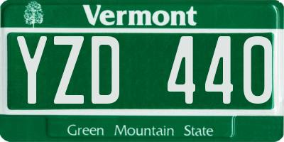VT license plate YZD440