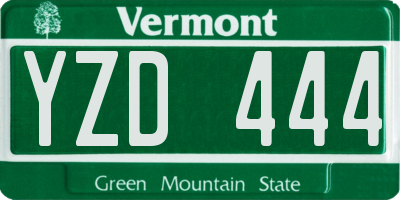 VT license plate YZD444