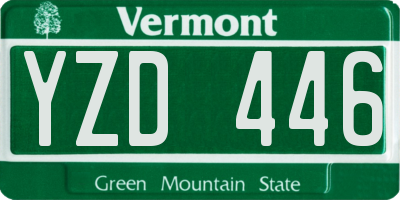 VT license plate YZD446