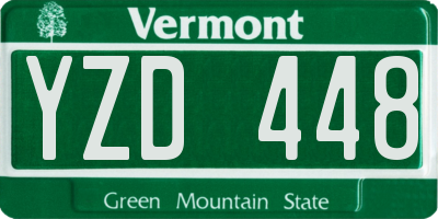 VT license plate YZD448
