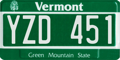VT license plate YZD451
