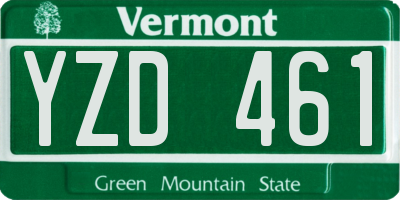 VT license plate YZD461