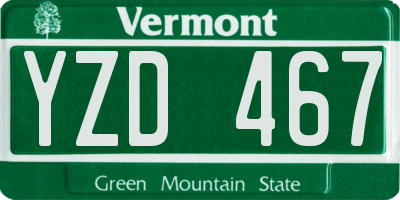 VT license plate YZD467