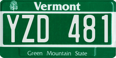 VT license plate YZD481