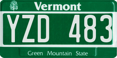 VT license plate YZD483