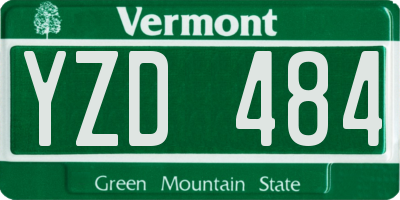 VT license plate YZD484