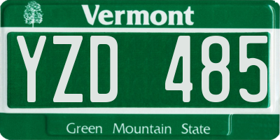 VT license plate YZD485