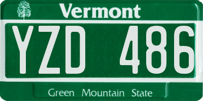 VT license plate YZD486