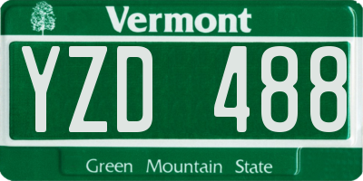 VT license plate YZD488