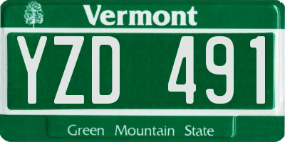 VT license plate YZD491