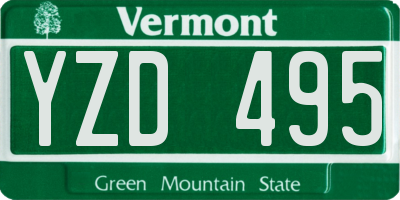 VT license plate YZD495