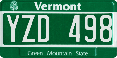 VT license plate YZD498
