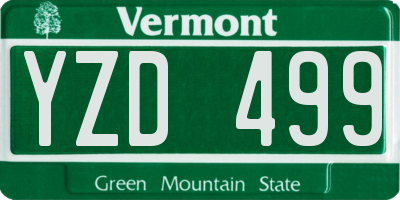 VT license plate YZD499