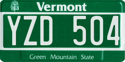 VT license plate YZD504