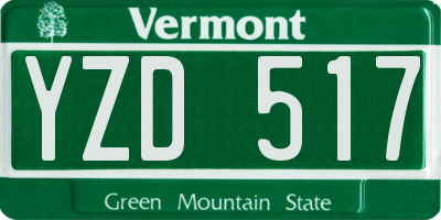 VT license plate YZD517