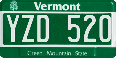 VT license plate YZD520