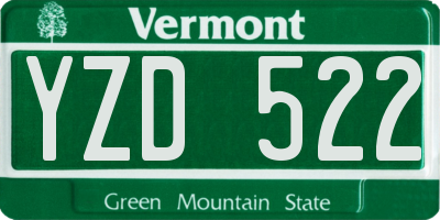 VT license plate YZD522