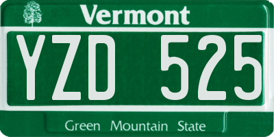 VT license plate YZD525