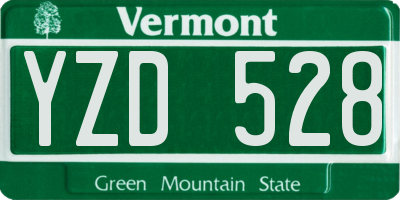 VT license plate YZD528