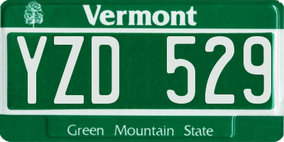 VT license plate YZD529
