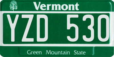 VT license plate YZD530