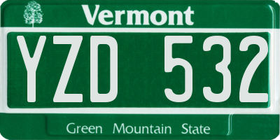 VT license plate YZD532