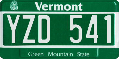 VT license plate YZD541