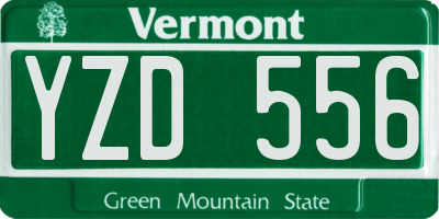 VT license plate YZD556