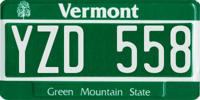 VT license plate YZD558