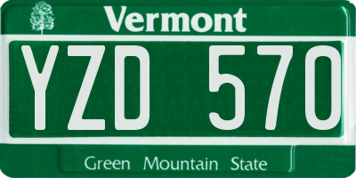 VT license plate YZD570