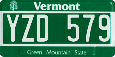 VT license plate YZD579