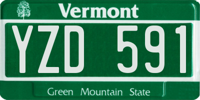 VT license plate YZD591