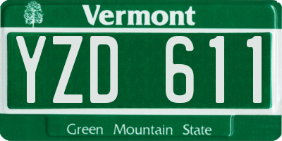 VT license plate YZD611