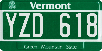 VT license plate YZD618