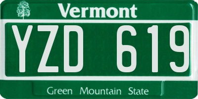 VT license plate YZD619