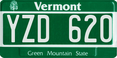 VT license plate YZD620