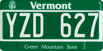 VT license plate YZD627