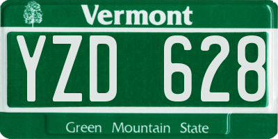 VT license plate YZD628