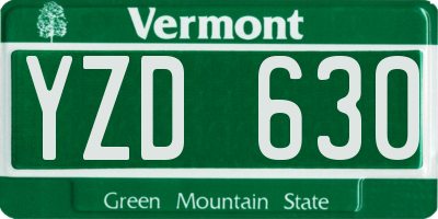 VT license plate YZD630