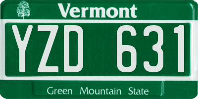 VT license plate YZD631
