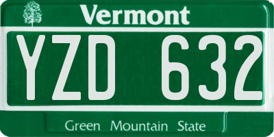 VT license plate YZD632