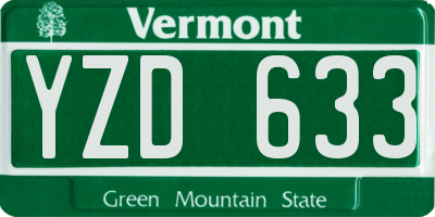 VT license plate YZD633