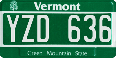 VT license plate YZD636
