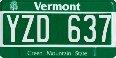 VT license plate YZD637