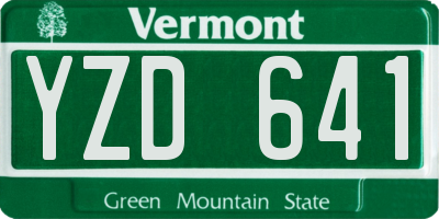 VT license plate YZD641